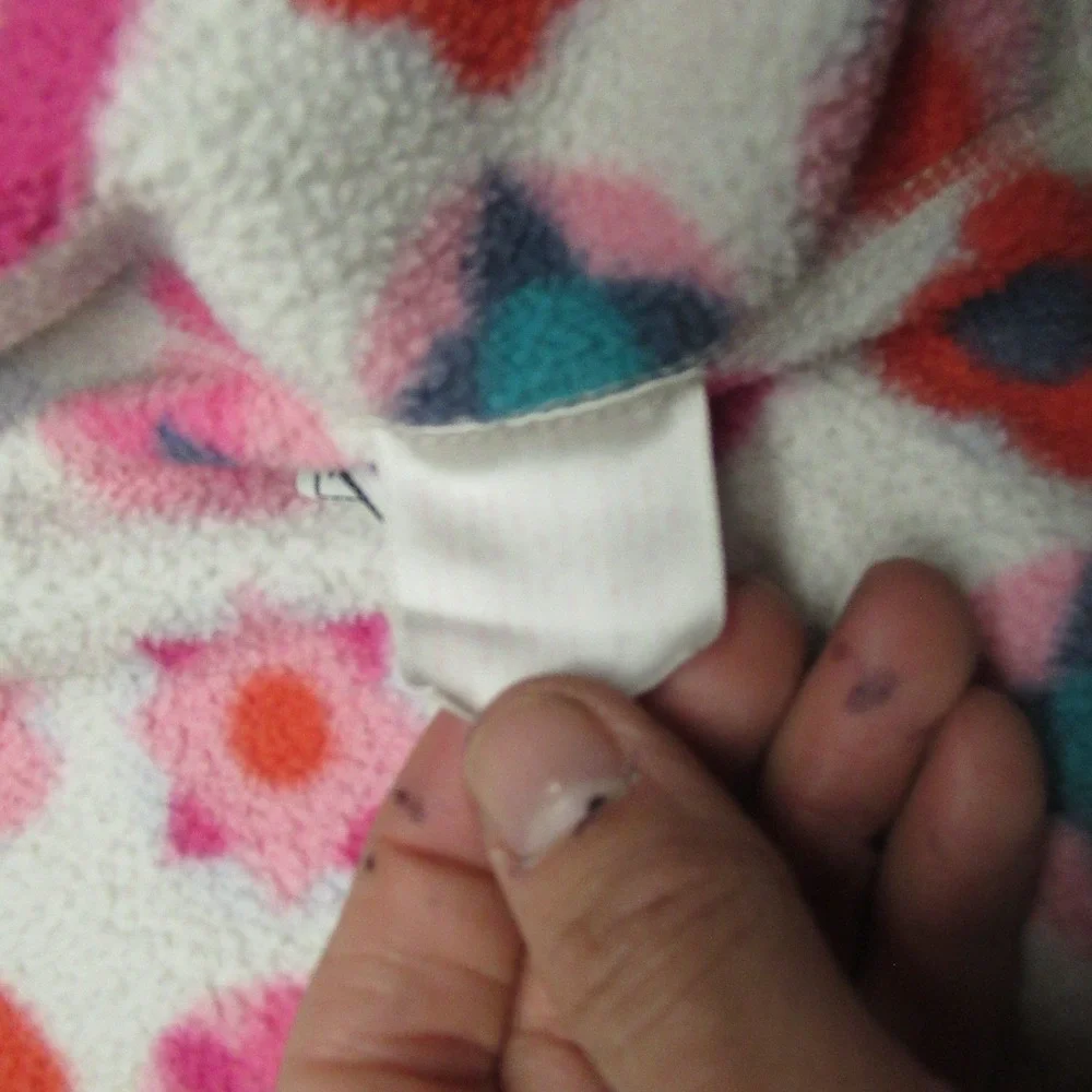 Patagonia Jacket Toddler 3T‎ White Pink Baby Synchilla Fleece Geometric Full Zip